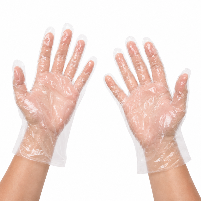 Dweej Disposable Plastic Transparent Hand Gloves